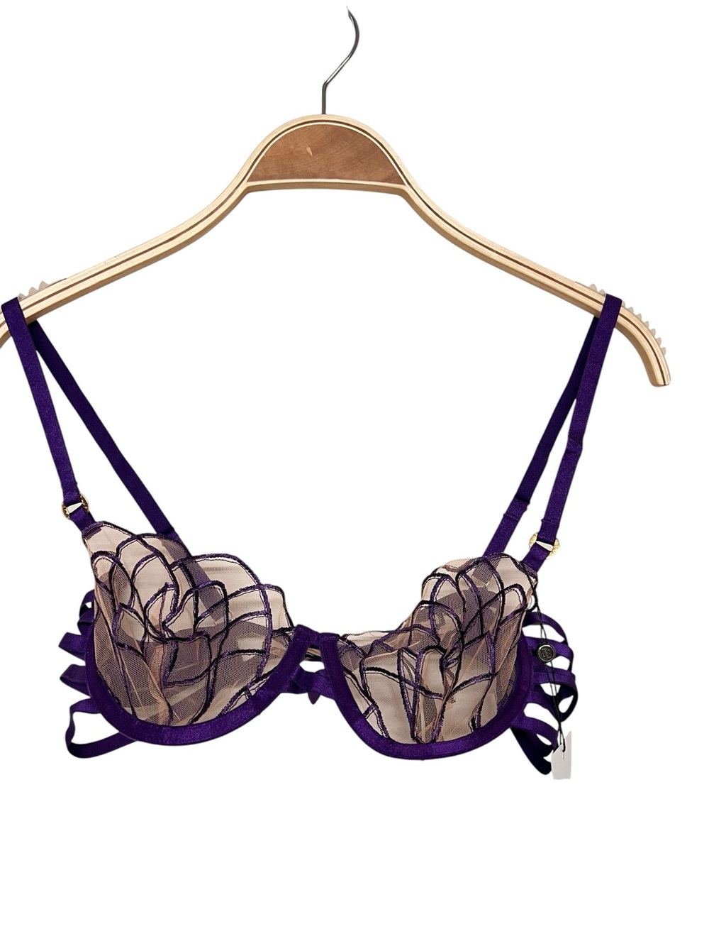 New Bluebella Beatrix Wired Bra Açai Purple Sheer 36B